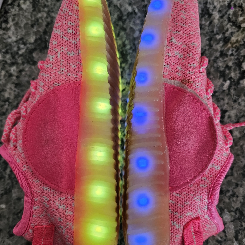 Kids Pink LED Light-Up Sneakers